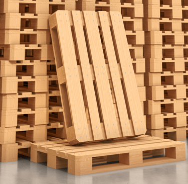 a pallet of wooden pallets on a pallet