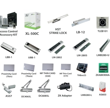 a variety of different types of accessories for access controls from ZKTECO Brand