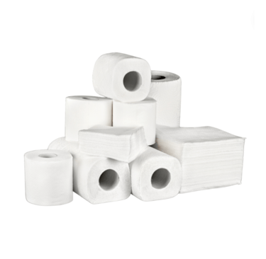 a bunch of rolls of toilet paper towels