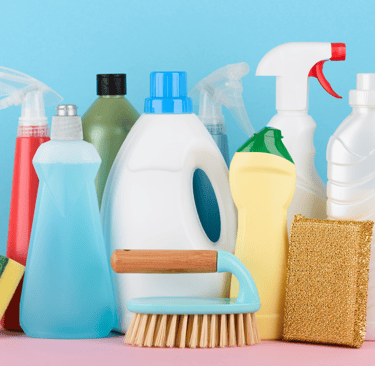 a variety of cleaning products including cleaning products
