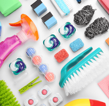 a variety of different colored plastic toys and accessories