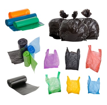 a bunch of plastic bags with plastic bags