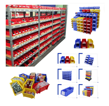 a variety of different types of plastic drawers and storage units