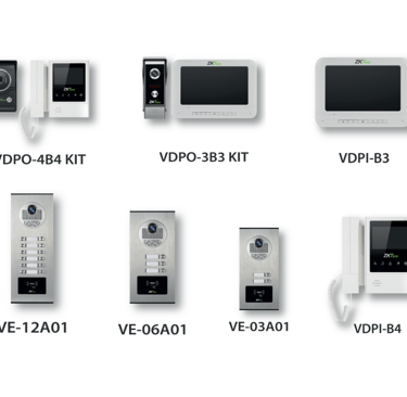 a bunch of different types of access controls and video intercom from ZK TECO Brand