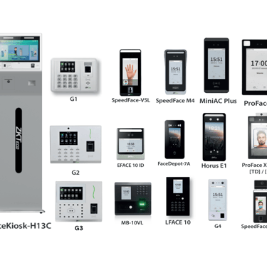 Different types of access controls and visible light facial face recognition from ZK TECO Brand