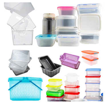 a bunch of plastic containers organizers with plastic containers