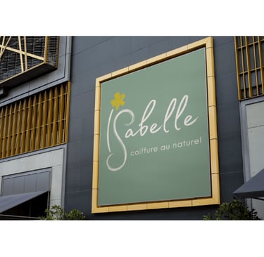 logo crée par fovassist pour Isabelle coiffure, devanture de magasin