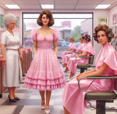 a sissy in a pink dress
