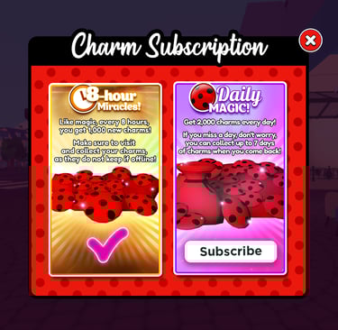 Miraculous Ladybug Roblox in-game popup