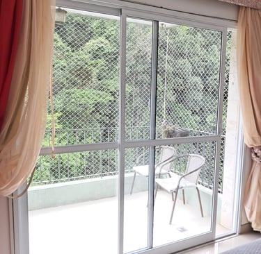 Porta balcão de alumínio branco da Linha Suprema