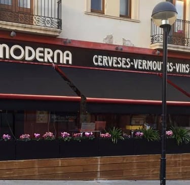 toldos extensibles en cafeteria