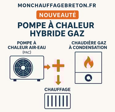 infographie sur la pompe à chaleur hybride gaz
