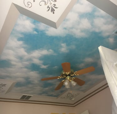 bespoke illusion mural on ceiling by marcine in hunterdon county, nj