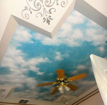 bespoke cloud ceiling mural by Artworks by Marcine in NJ