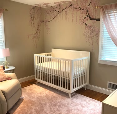 bespoke cherry blossom nursery by marcine in union county, nj