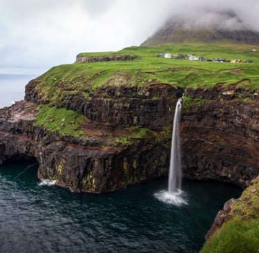 Stunning cliffs and ocean view of the Faroe Islands