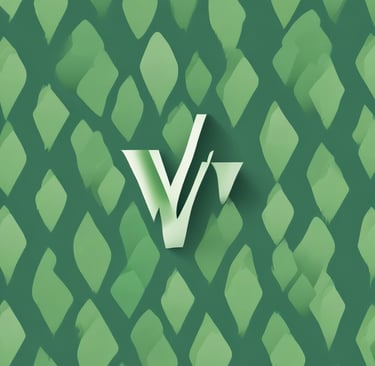 Lettre V sur fond vert