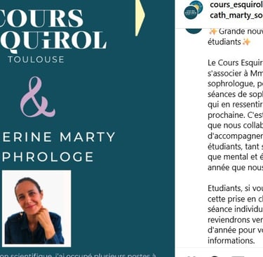 a facebook post about the course at Cours esquirol