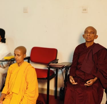 a monk monk in a meditation room with a monk