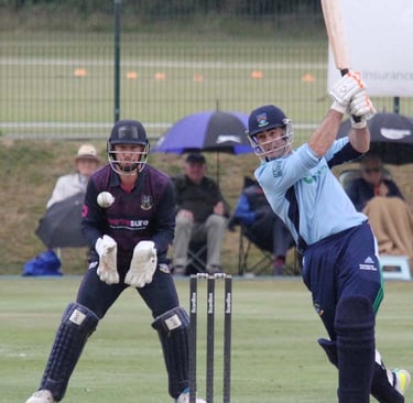 Marc Ellison batting, 2022 NCU Challenge Cup Final