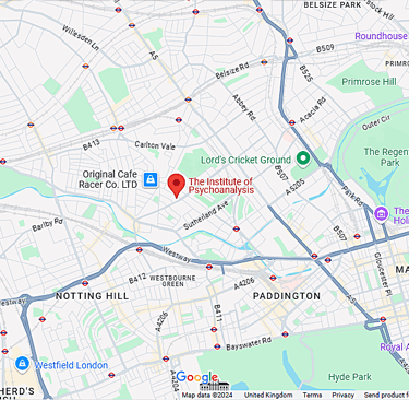 Map showing location of Institute of psychoanalysis.