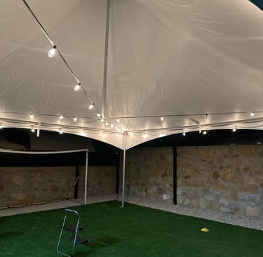 Carpa decorada con luces el paso diamond events