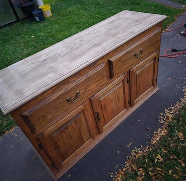 started sanding the top