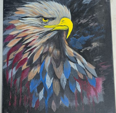 a painting of a bald eagle