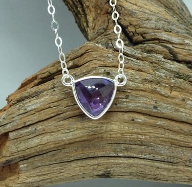 triangle amethyst necklace