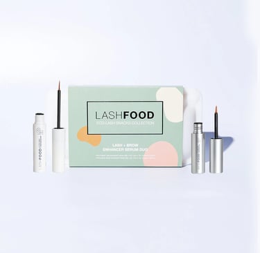 lashfood brow and lash growth serums packaged as a set
