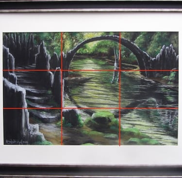 Soft pastel drawing "Dare you Cross the Devil’s Bridge?" in Saxony, Germany, by Angela Birchall