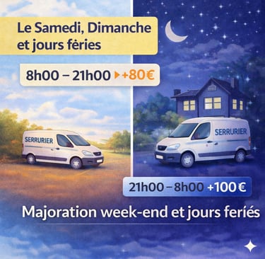Forfait majoration samedi, dimanche et jours fériés