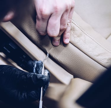 fixing a cracked leather seat, as a professional detailer in alamo heights & san antonio, tx