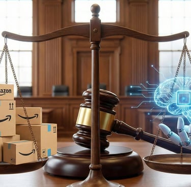 Yapay zeka ajanları ve hukuk, Amazon Perplexity davası illüstrasyonu