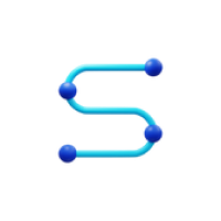 a guide app pair of blue pipes with a blue and white background