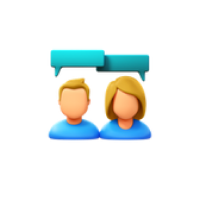 two guide app people are sitting in front of a computer