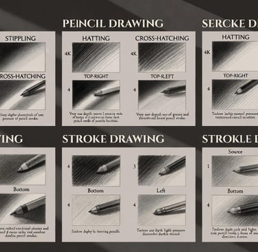 a series of photos of pencil drawing techniques