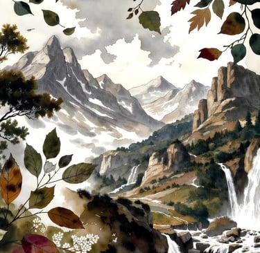 Easy Beginner Sketches (Flowers, Leaves, Mountains)