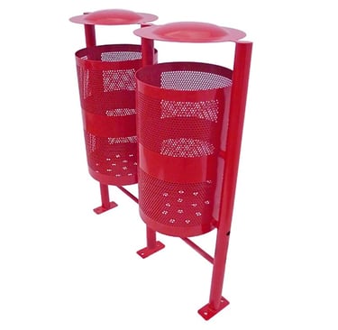 Bote de basura de acero doble