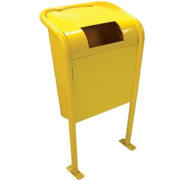 Bote de basura de acero para anclar a cemento