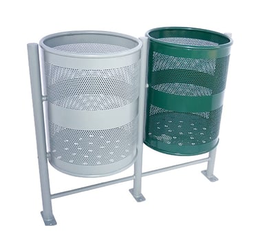 Bote de basura de acero doble