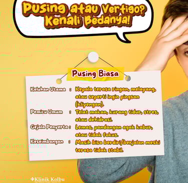 pusing kepala nyeri vertigo klinik kolbu