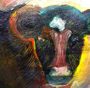 Matilde the cow, Oil on canvas