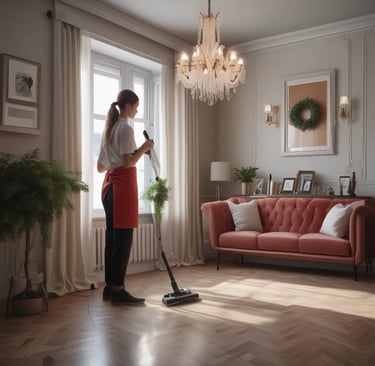 Before and after shots of a professionally cleaned room.