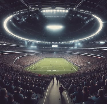 Big football stadium with large crowd