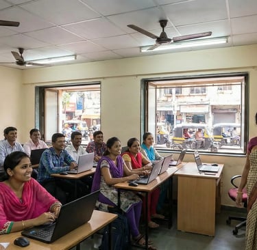 students learning about powerpoint