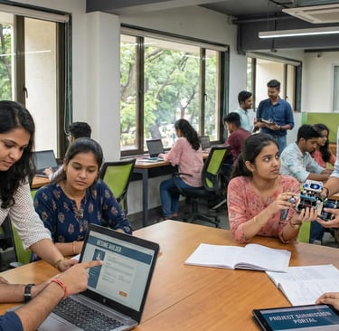 students learning resume building