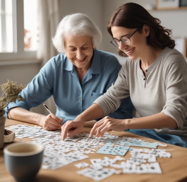 A caregiver driving a senior to an appointment, showcasing transportation services.