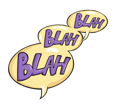 Blah, Blah Blah comic element