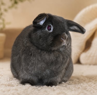 Henrietta waiting patiently on the Before You Apply page at Hot Cross Buns Holland Lops